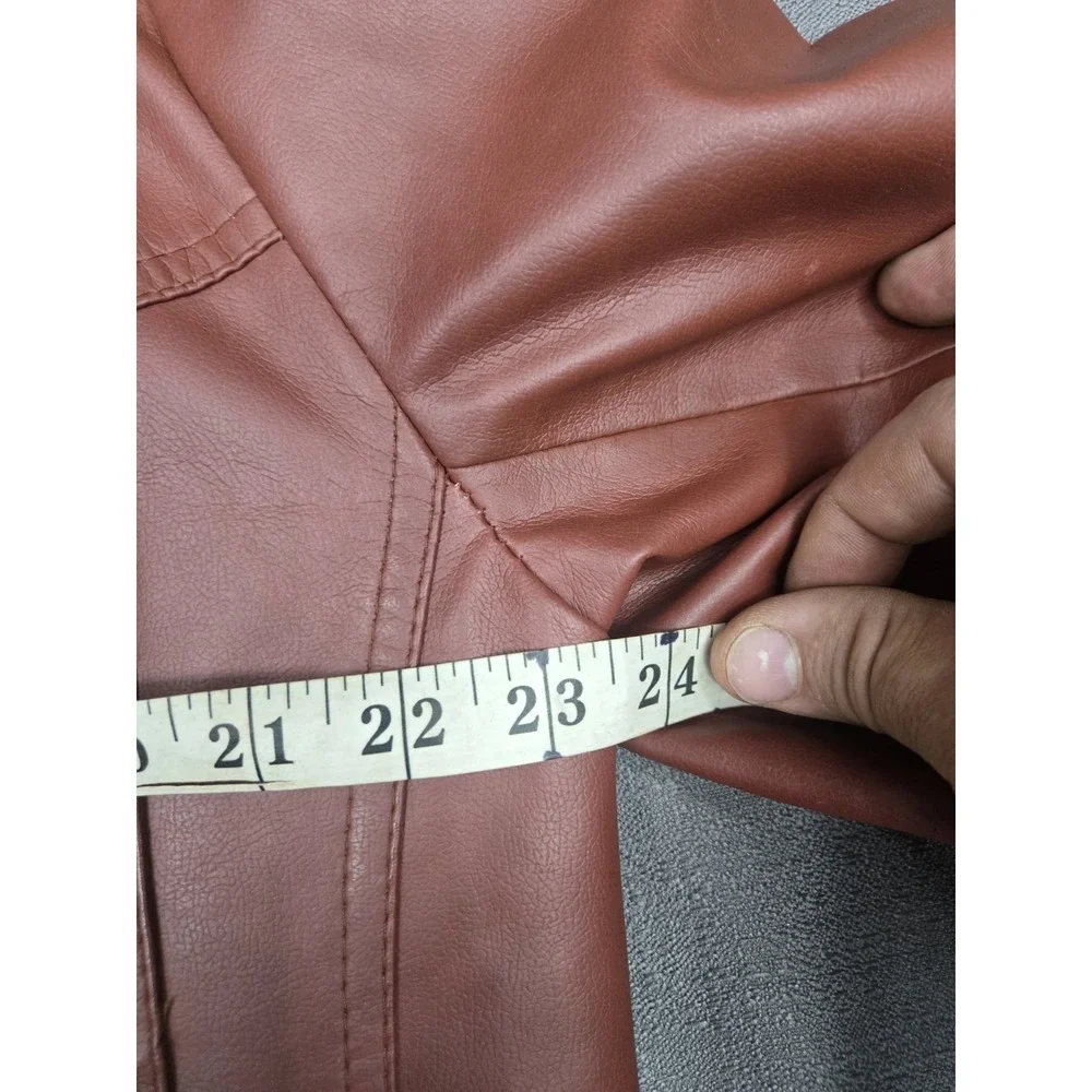 Vintage Golome Genuine Leather Jacket Women's Large Burgundy Button Front Korea